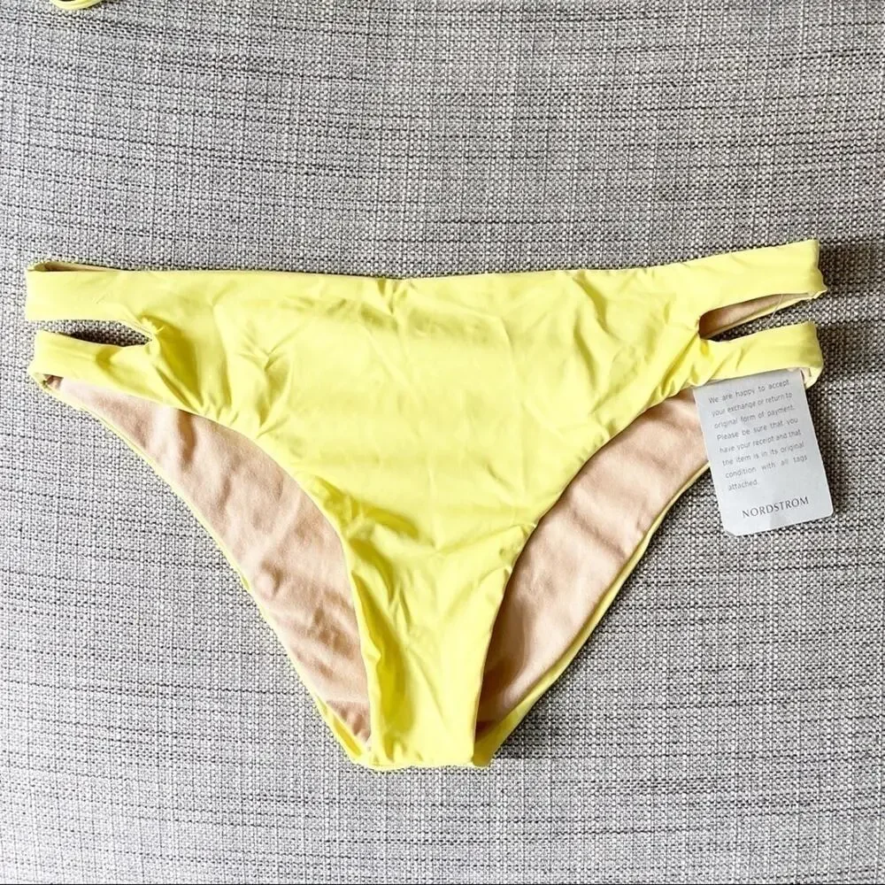 VYB Nordstrom Yellow Cutout Bikini Bottom NWT